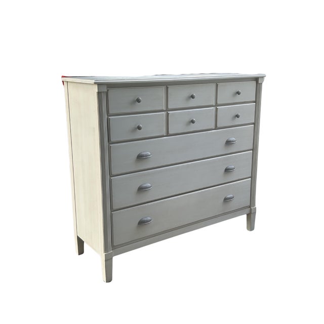 Gustavian (Swedish) Late 20th Century Ethan Allen Swedish Gustavian Style Painted Chest Dresser For Sale - Image 3 of 6