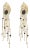 14K Yellow Gold 1.0 Cttw Diamond and Blue Sapphire Chandelier Earrings For Sale