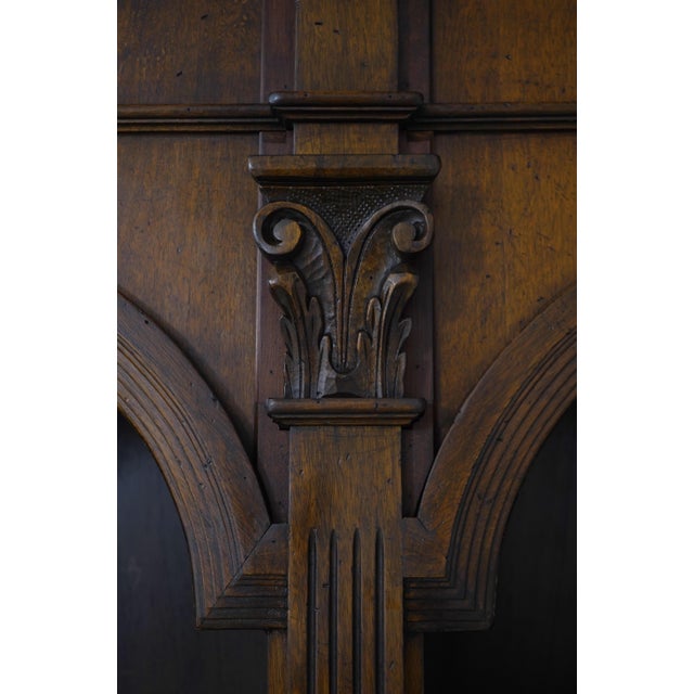 Italian 2 Piece Walnut Large Open Bookcase For Sale - Image 10 of 18