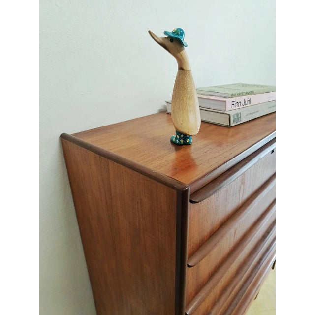 1950s Vintage Danish Teak Chest of 6 Drawers, 1950s For Sale - Image 5 of 8
