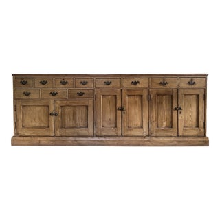 Monumental Antique English Pine Sideboard/Dresser Base For Sale