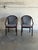 Modern Grey Upholstered Barrel Armchairs Pair With Dark Wood Frames Vintage 1980s For Sale - Image 3 of 9