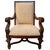 1980s Neoclassical Hand-Carved Mahogany Armchairs With Rolled Arms & X-Stretcher - A Pair For Sale - Image 4 of 14
