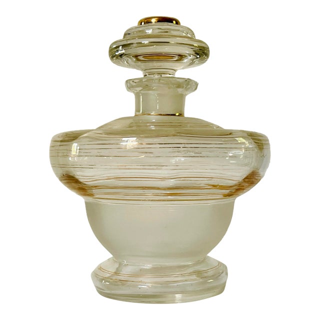 Early 20th Century Gold Trimmed Glass Decanter For Sale