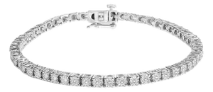 .925 Sterling Silver 1/2 Cttw Lab Grown Diamond Illusion-Set Miracle Plate Tennis Bracelet (G-H Color, VS1-VS2 Clarity) - Size 7.25"
