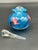 Signed Hand‑Blown Studio Art Glass Perfume Bottle – Blue Swirl With Clear Stopper For Sale In Detroit - Image 6 of 9