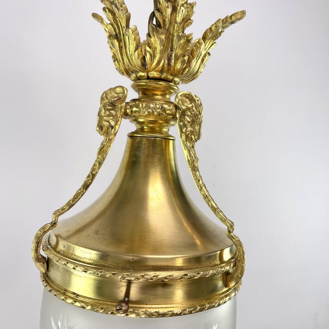 Metal Art Nouveau Hanging Lamp in Bronze, 1890s For Sale - Image 7 of 9