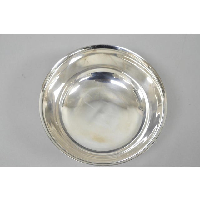 Metal Vintage Gorham Yc 781 Silver Plated 9" Round Modern Serving Bowl For Sale - Image 7 of 11
