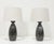 Elevate your home decor with this beautifully crafted pair of Raymor ceramic pottery lamps, complete with elegant linen...