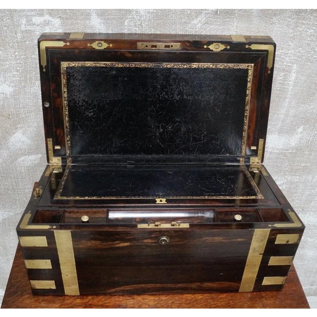 Victorian Coromandel Writing Slope, 1890s For Sale - Image 6 of 9