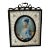 Hand Painted Miniature Portrait of a Lady ca. late 19th C. Bronze and Bone Frame For Sale