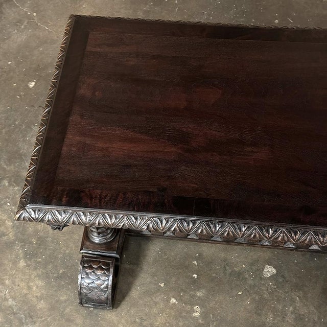 Mid 19th Century 19th Century French Napoleon III Period Gothic Revival Walnut Library Table For Sale - Image 5 of 12