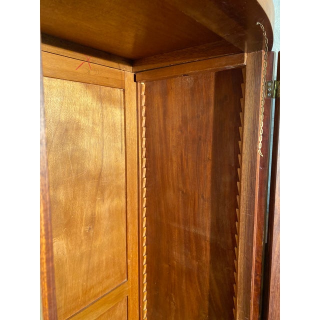 Antique Art Deco Armoire with Glass Front Door and Brass Pulls Chairish