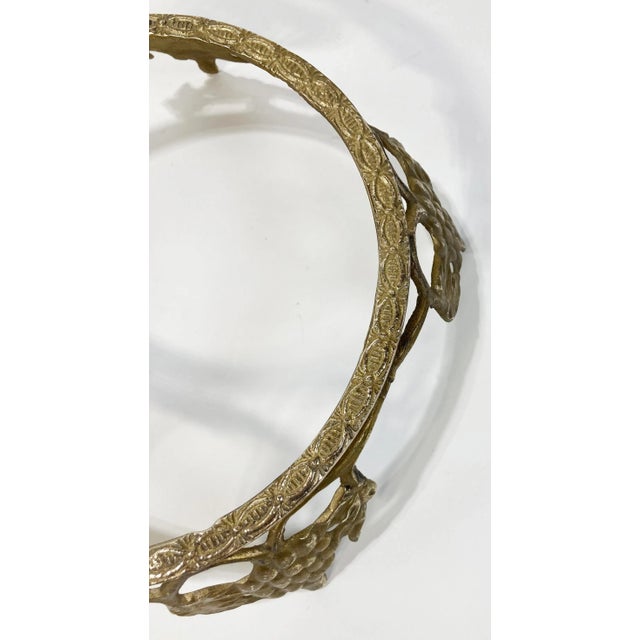 Metal Mid 20th Century Brass Grapevine Motif Ginger Jar Stand or Riser For Sale - Image 7 of 7