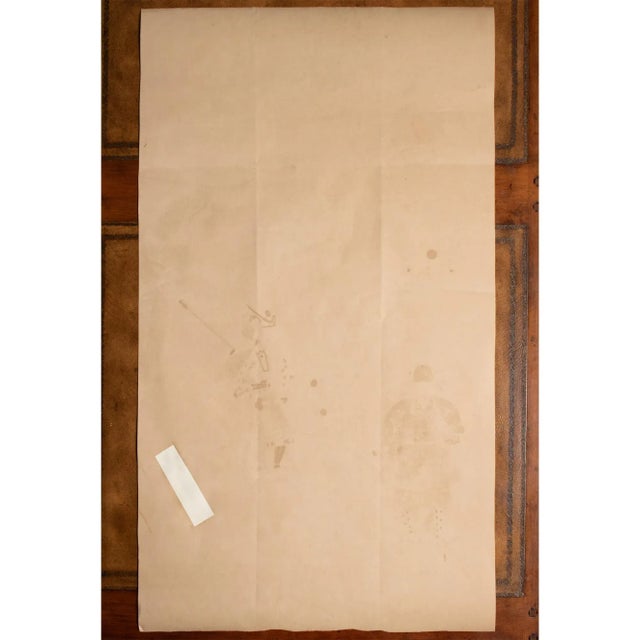 Pre-1940 Showa Era Japanese Print on Silk "Samurai" For Sale - Image 11 of 12