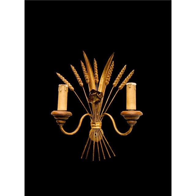 Mid-Century Modern Sheaf of Wheat Wall Lamp in the style of Hans Kogl, 1960s For Sale - Image 3 of 12