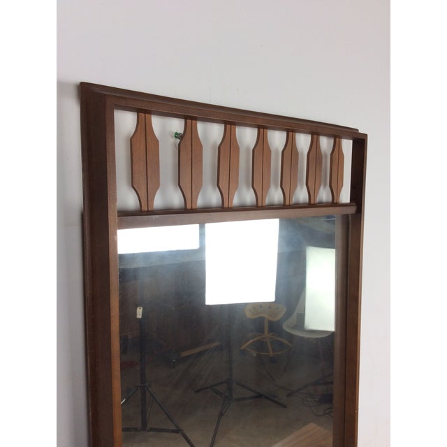 1960s Mid Century Modern Lowboy Dresser With 9 Drawers & Mounted Mirror by Johnson Carper For Sale - Image 5 of 16