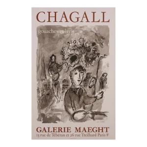 "Chagall - Gouaches Et Lavis" Galerie Maeght Exhibition Poster