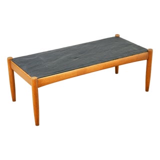 1960s Amiral Coffee Table in Slate and Oak Attributed to Eric Merthen For Sale