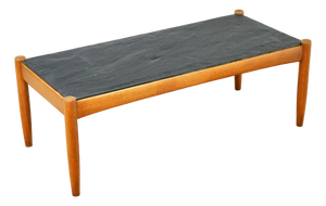 1960s Amiral Coffee Table in Slate and Oak Attributed to Eric Merthen