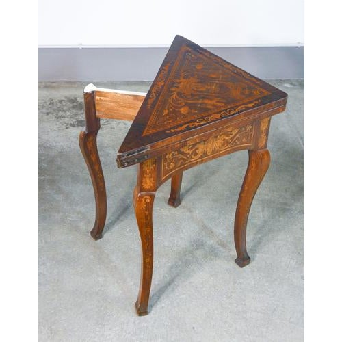Opening Console Table in Inlaid Wood, 1800 For Sale - Image 10 of 18