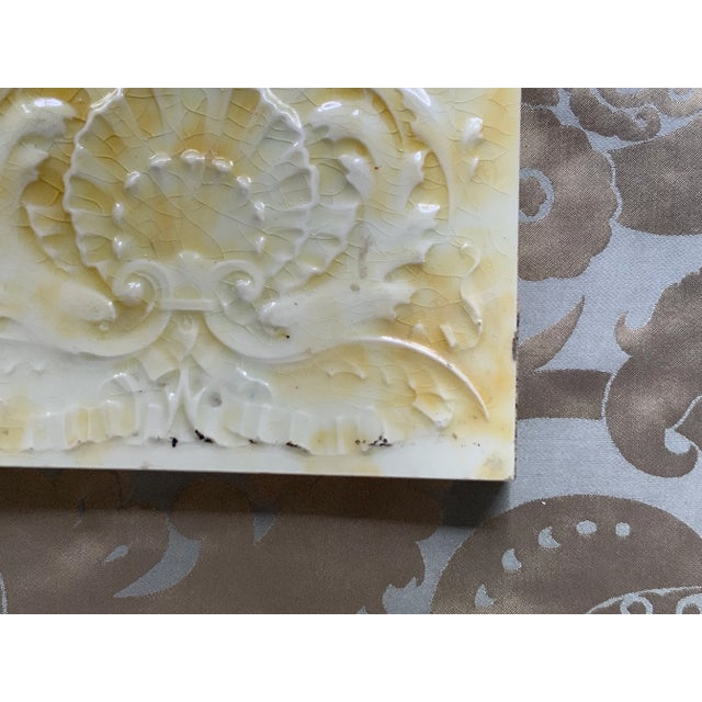 American High Victorian Tile: Cambridge Tile Works C1850 - Sunny Yellow Glaze For Sale - Image 6 of 10