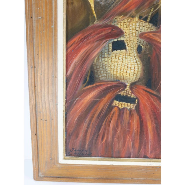 American Oil Painting of Mexican Masks by James For Sale In New York - Image 6 of 11