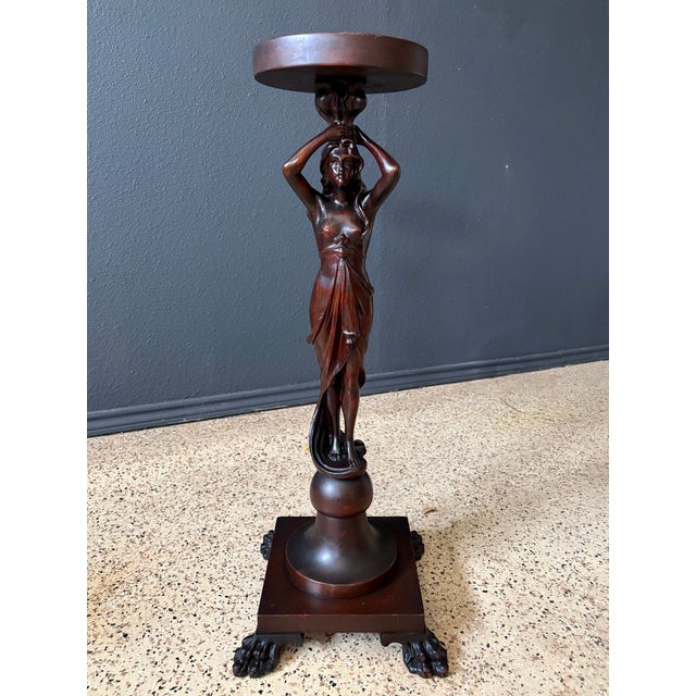Solid Mahogany carved Art Nouveau Plant stand by E. Kopriwa co. Architectural Modelers and wood carvers of Chicago...