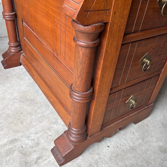 Brass 1900-1909 Victorian Davenport Slant Top Desk For Sale - Image 8 of 10