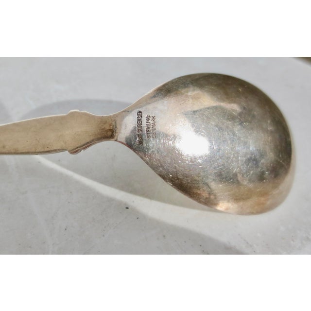 1950s 1950s Sterling Serving Spoon by Sorensen Denmark Blossom 26.5 DWT For Sale - Image 5 of 6