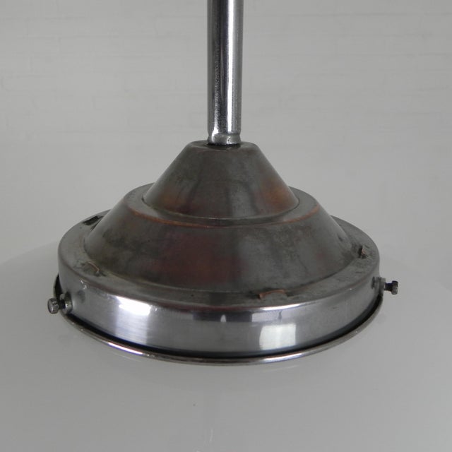 Art Deco Pendant Lamp with White Shade, 1930s For Sale - Image 12 of 13