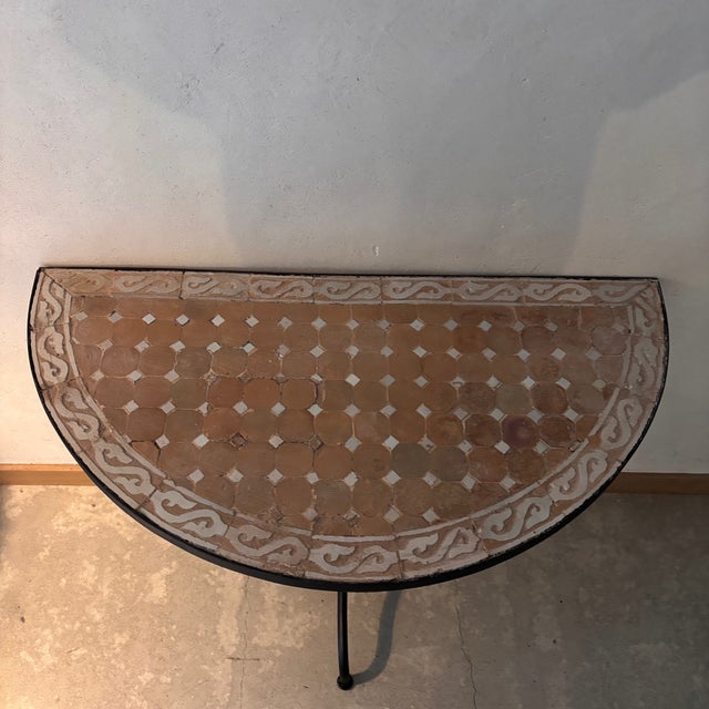Moroccan Half-Moon Console Table For Sale - Image 5 of 7