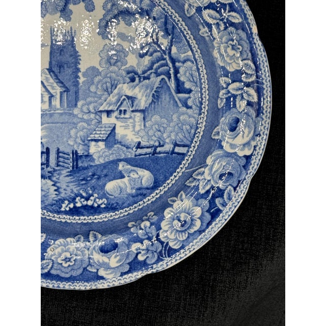 Blue & White plate 8.5” Staffordshire Transferware For Sale In New York - Image 6 of 9