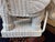 Hollywood Regency Vintage White Wicker Elephant Side Table, Trunk Up For Sale - Image 3 of 9