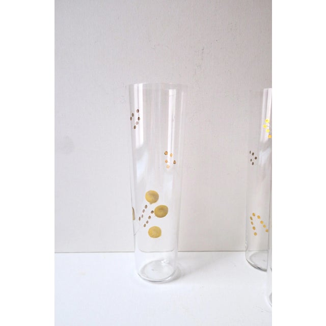 Gold Highball Cocktail Glasses, Midcentury Modern Style, Set of 5 For Sale In New York - Image 6 of 9