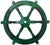 Early 19th Century Vintage Nautical Handcrafted Green Wooden Ship Wheel With Aluminium Hub & Handle For Sale - Image 5 of 6