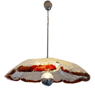 Murano Glass Pendant Lamp with 8 Petals attributed to Carlo Nason for AV Mazzega, 1970s For Sale