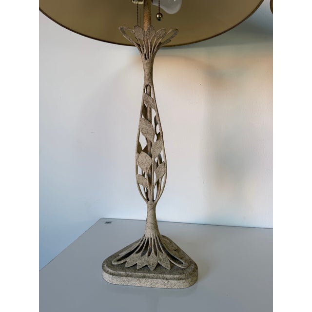 Metal 1980s Frederick Cooper Organic Modern Table Lamps With Shades – A Pair For Sale - Image 7 of 11