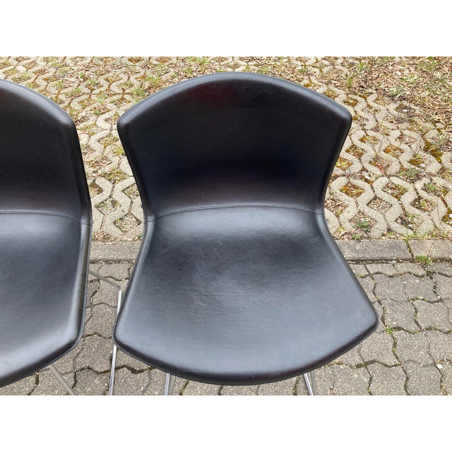 Model 420 Side Chair in Saddle Leather by Harry Bertoia for Knoll Inc. / Knoll International, 2017, Set of 6 For Sale - Image 15 of 18