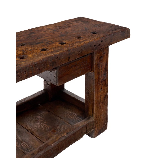Grand, Antique French Workbench, Chestnut, Industrial, Circa 1920s For Sale In Austin - Image 6 of 9