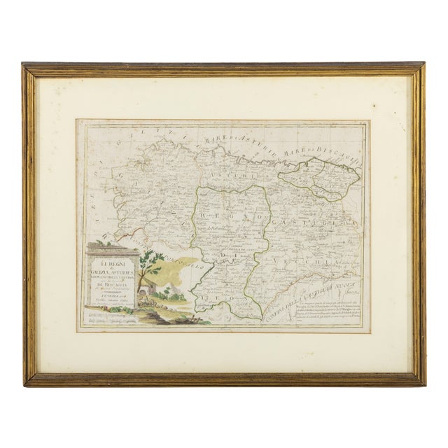 Map The Kingdoms of Galicia with Asturies and Leon For Sale