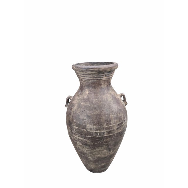 Vintage Rustic Mediterranean Terracotta Amphora Floor Vase For Sale - Image 9 of 9