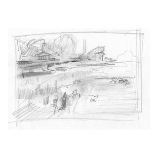 1980s John Reilly Amusement Park Drawing For Sale