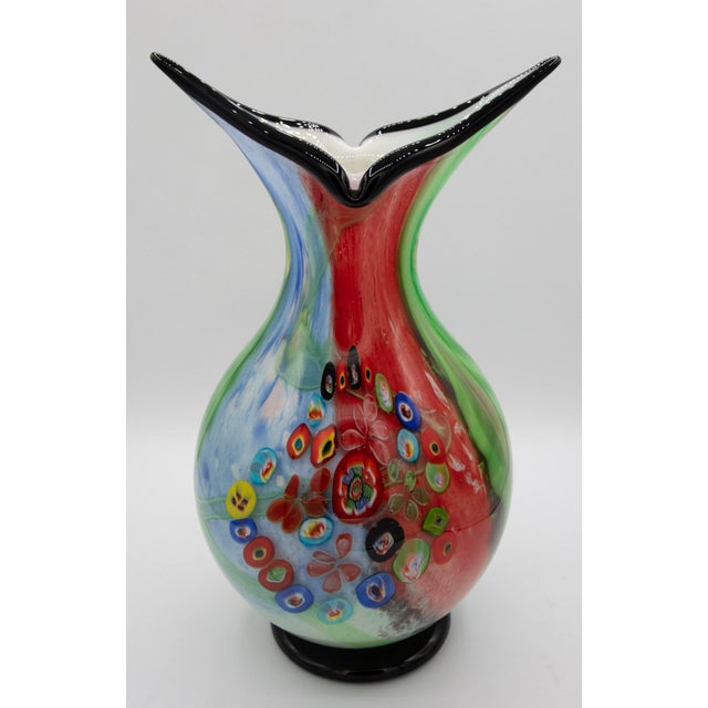 Mid-Century Modern Vintage Murano Art Glass Vase - Seguso Vetri d'Arte - 15" H For Sale - Image 3 of 7