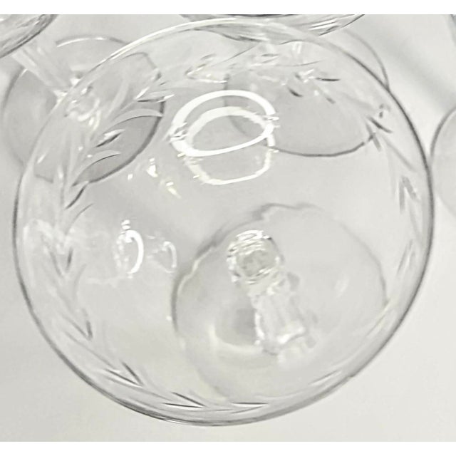 Hollywood Regency Vintage Handcut Laurel Champagne Coupes- Set of Eight For Sale - Image 3 of 13