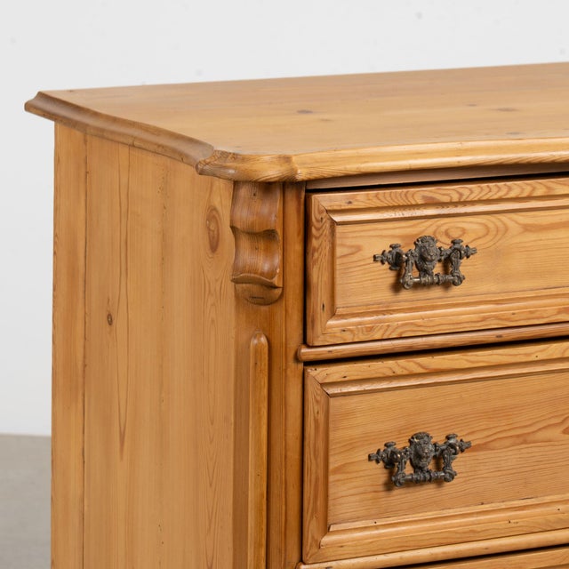 19th Century Danish Waxed Pine Chest of Four Drawers For Sale - Image 9 of 13