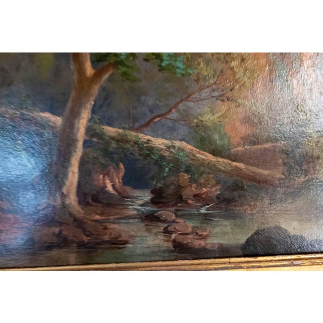 19th Century French Italian Campagna Landscape Painting Attributed to Paul Jean Flandrin For Sale - Image 11 of 15
