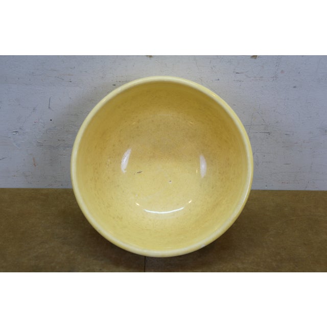 Antique American Yellowware Banded Beehive Mixing Bowl Rolled Rim Stoneware For Sale - Image 14 of 15