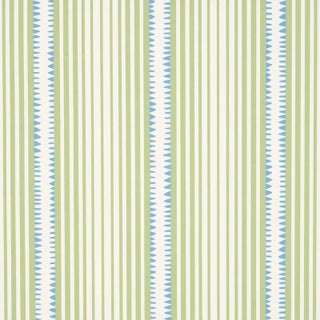 Schumacher Moncorvo Wallpaper in Green & Blue For Sale