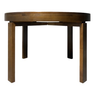 Vintage Extendable Brutalist Round Table, 1960s For Sale
